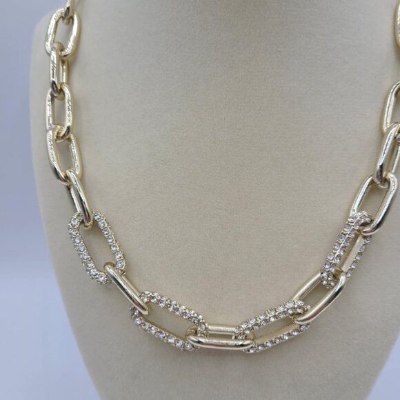 J Crew Factory Chunky Gold Tone Crystal  Necklace NWT!  NEW! - Picture 4 of 6